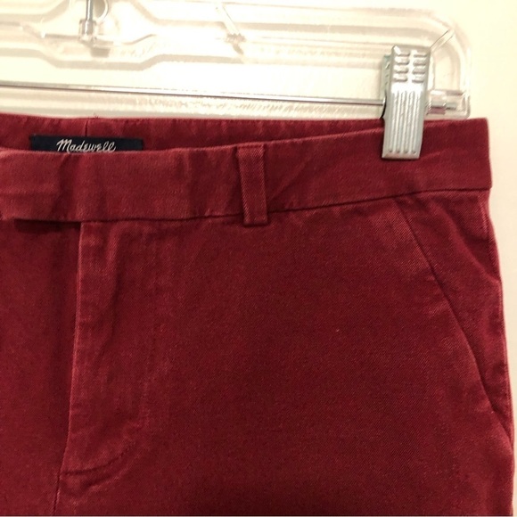 Madewell Reade Pants Burgundy 6 - Picture 3 of 6